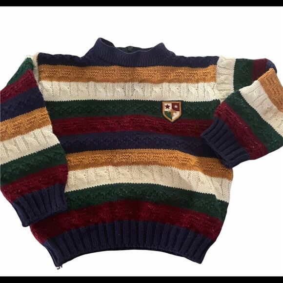 Vtg Sweater Bundle Nautical and Academia Striped Cable Knit Grandpa Sweater - Picture 2 of 10